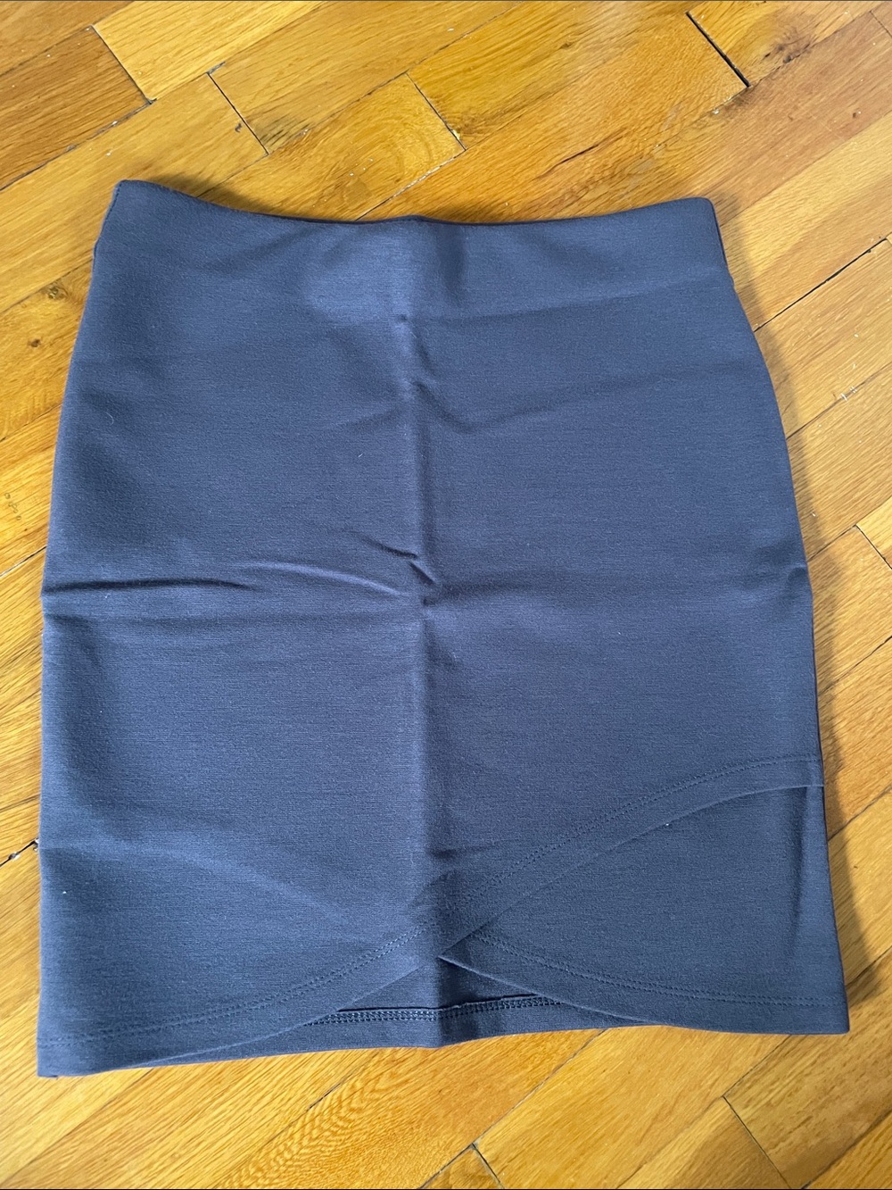 Talula Dark Grey Mini Pencil Skirt with Subtle Front Detail